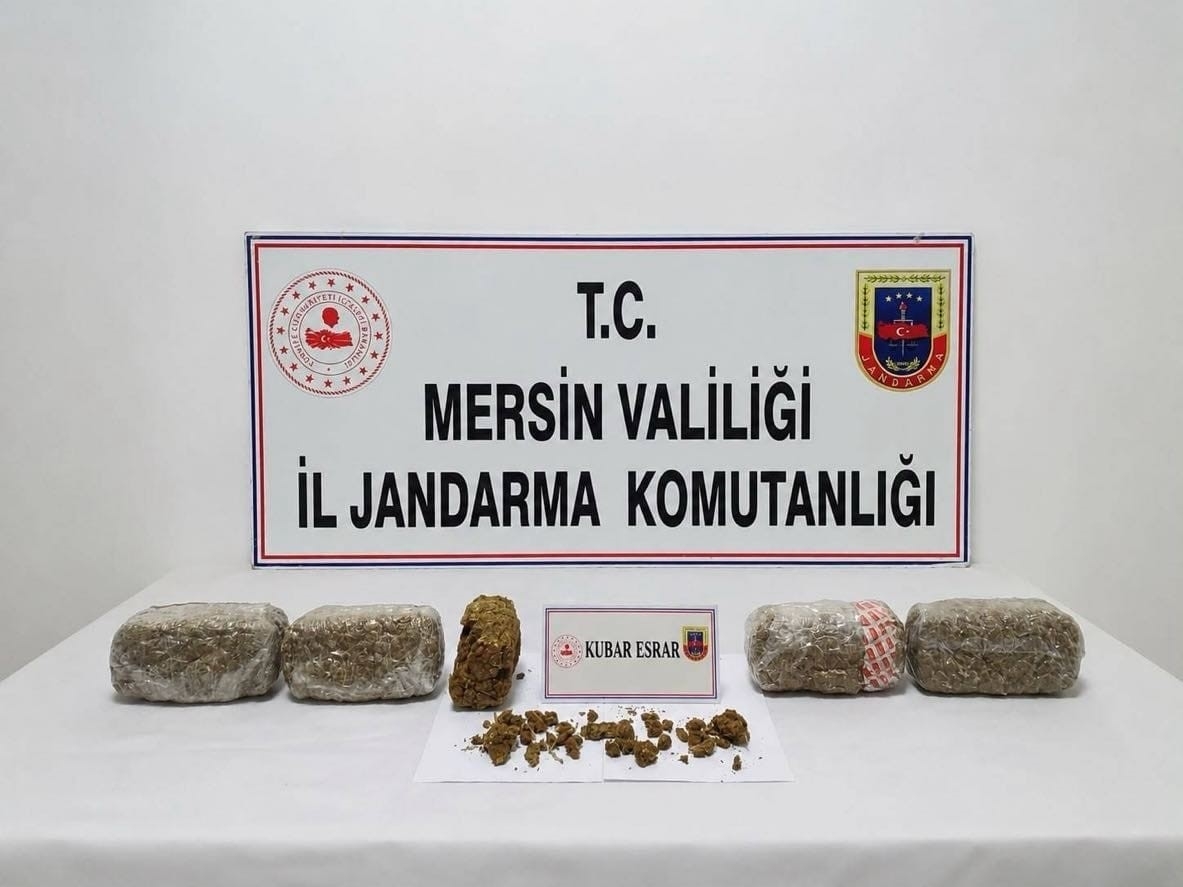 Mersin’de 6 kilo 300 gram kubar esrar ele geçirildi