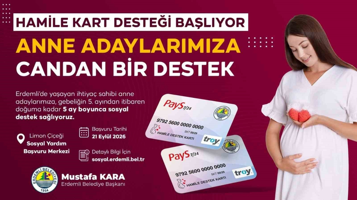 Erdemli’de anne adaylarına ‘Hamile Destek Kartı’
